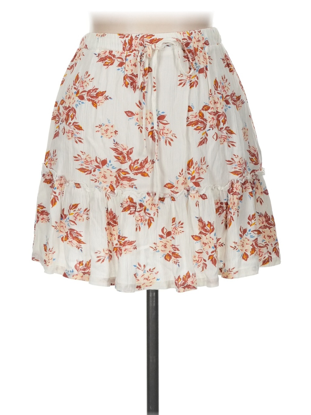Cotton On White Floral Tiered Midi Skirt